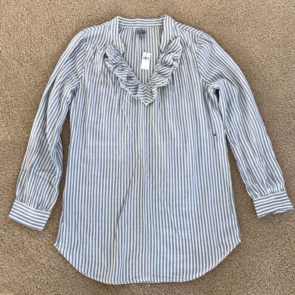 Aerie Ruffle Stripe Tunic Top